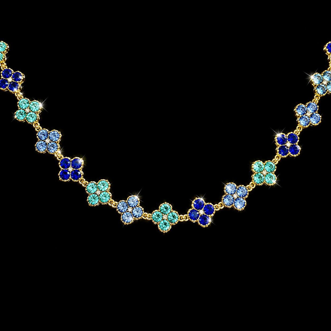 COLLANA FLORA CRYSTAL BLUETTE