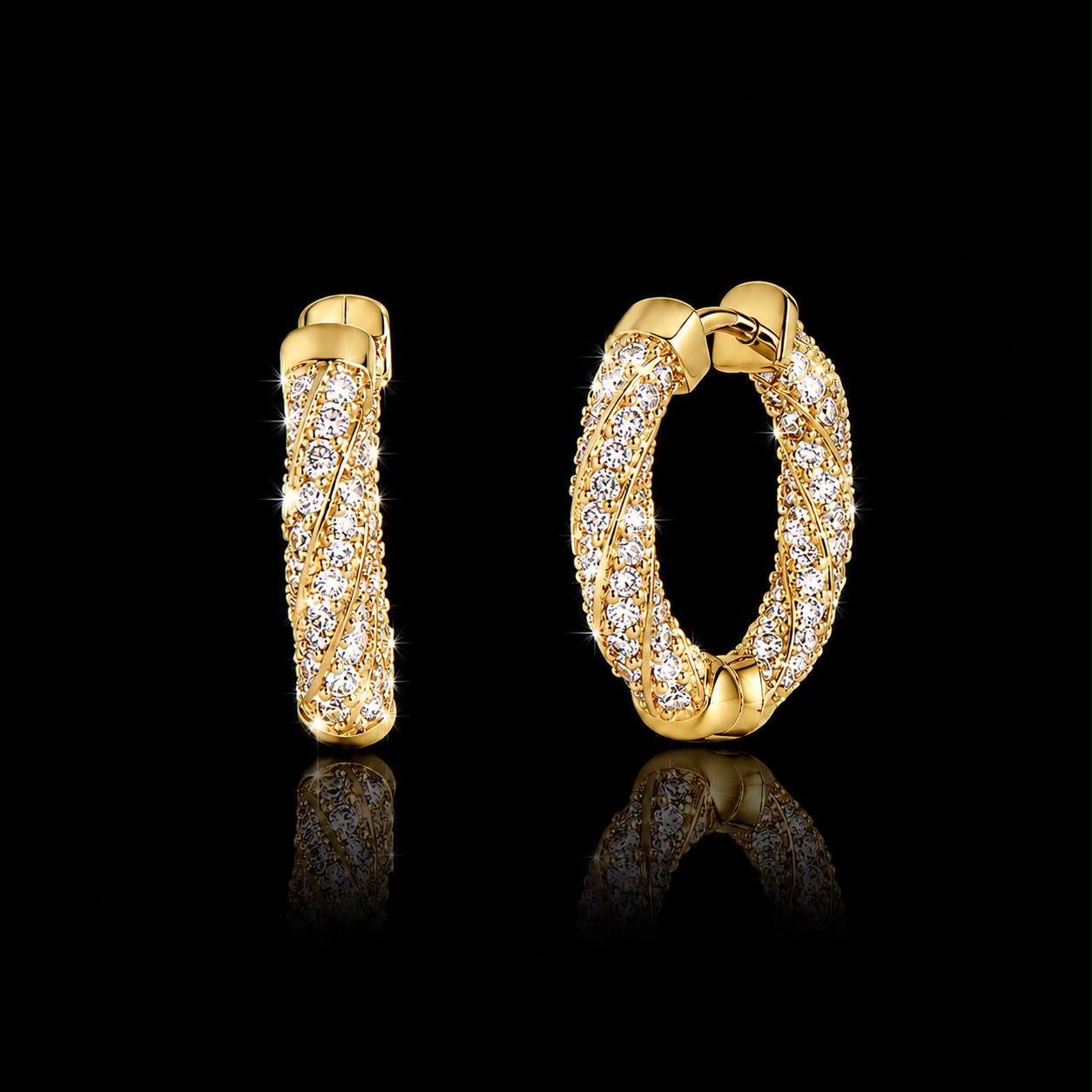 ORECCHINI TWISTED ICE HOOP