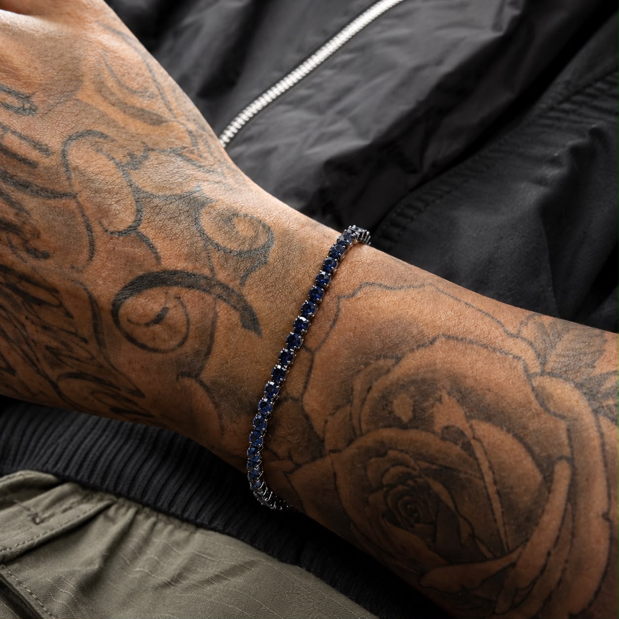 BRACCIALE TENNIS BLU 3mm